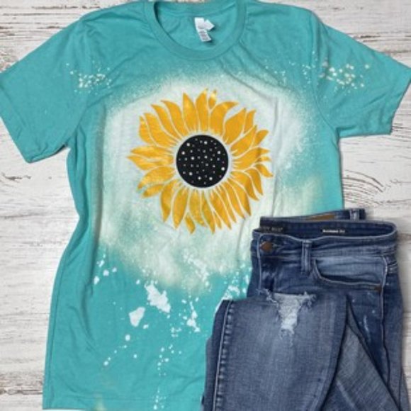 Tops - NWT Sunflower Teal Bleached Tee